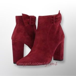 Paella Moda Edson suede bootie in Red Cabernet Size 8